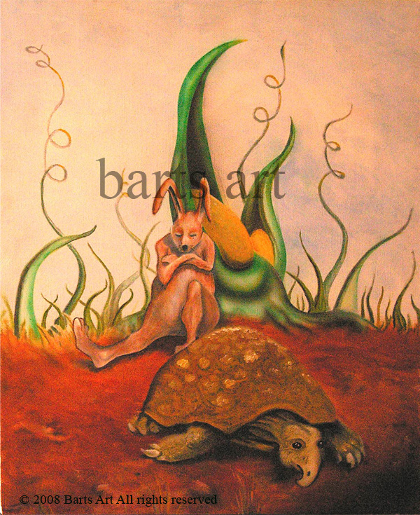 artist rendition of Aesop's fable tale